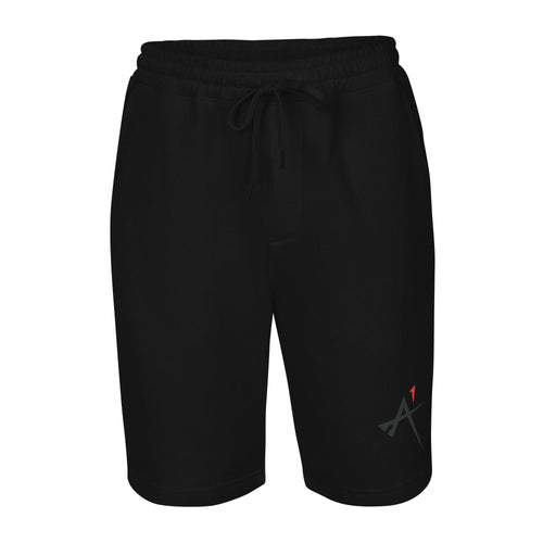 Black fleece shorts — front