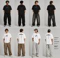 Oversized high neck t-shirt — full lookbook in black and white
